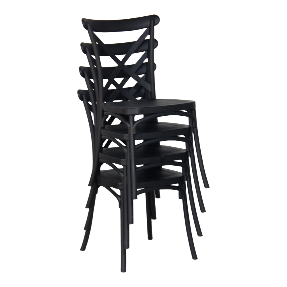 Rakásolható szék, fekete, SAVITA