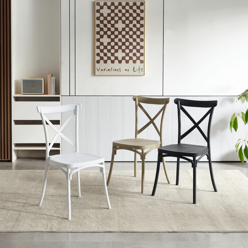 Rakásolható szék, fekete, SAVITA