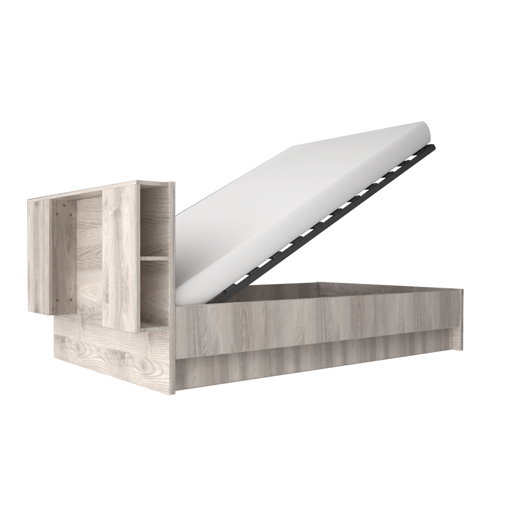 Posteľ s policami, 160x200, gaštan nairobi, JESI NEW