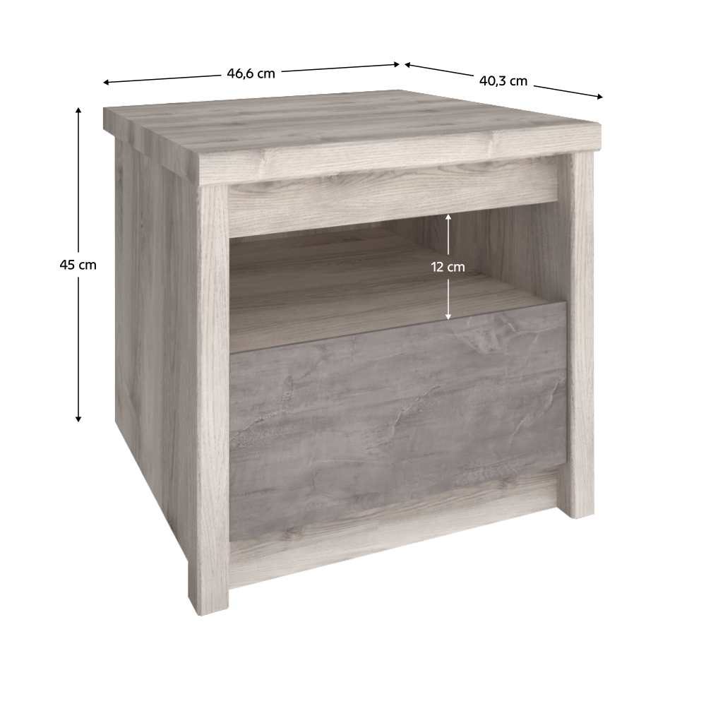 Éjjeliszekrény 1S, nairobi gesztenye/onix, JESI Éjjeliszekrény 1S, nairobi gesztenye/onix, JESI