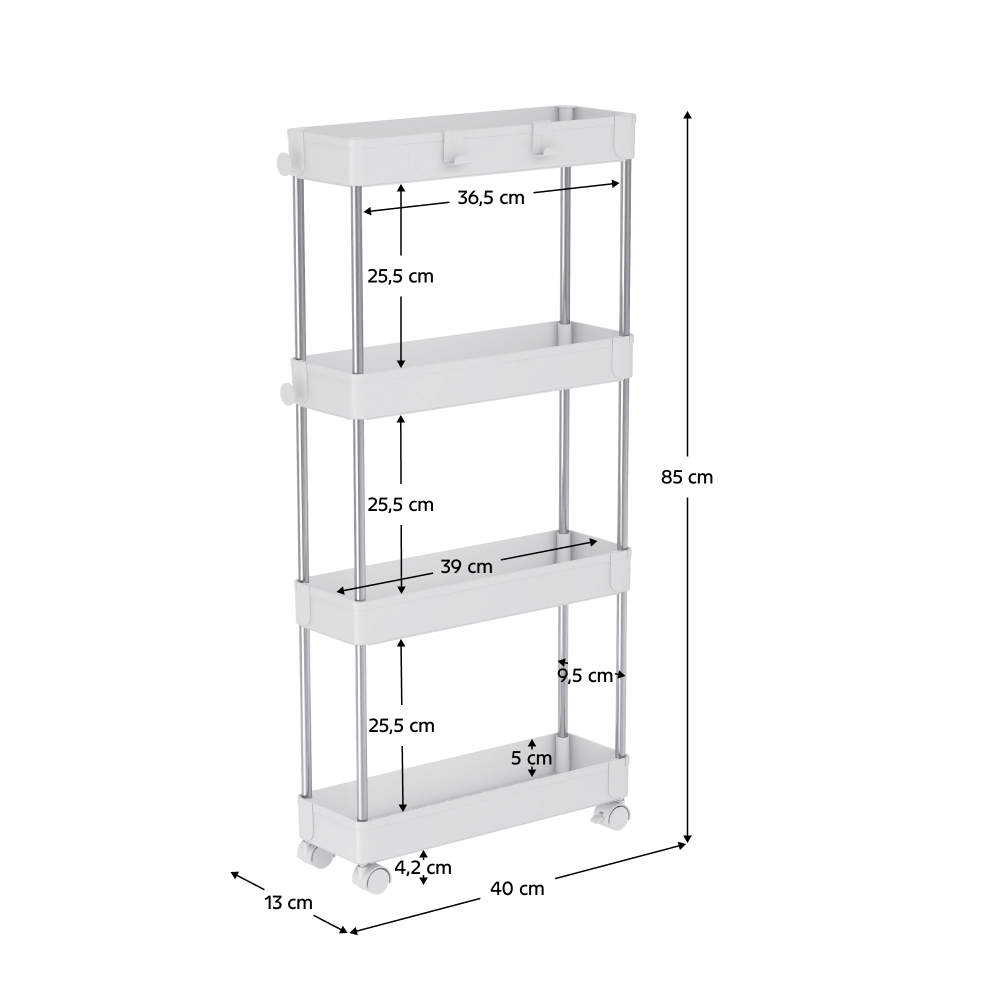 Mozgatható polc, fehér, ALIOL TYP 2