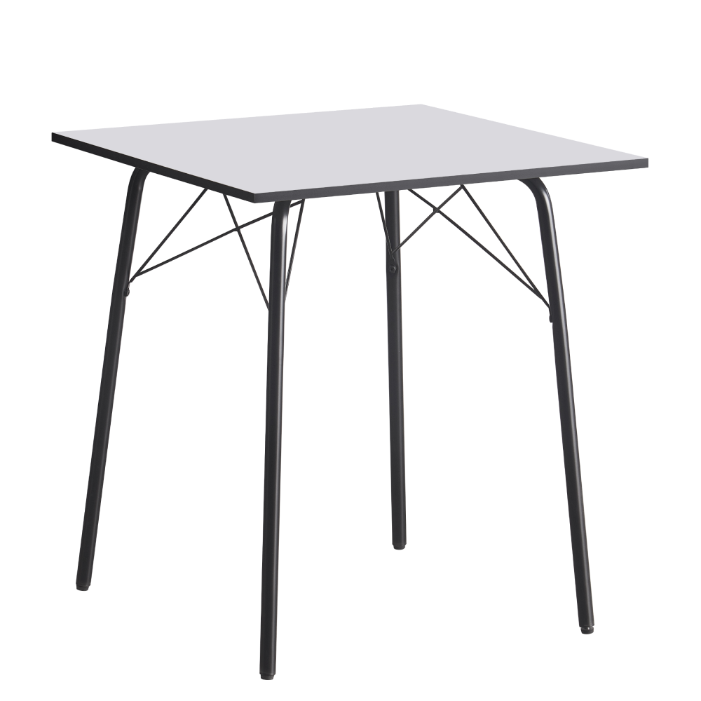 Jídelní stůl, bílá/černá, 70x70x75 cm, NALAK TYP 1