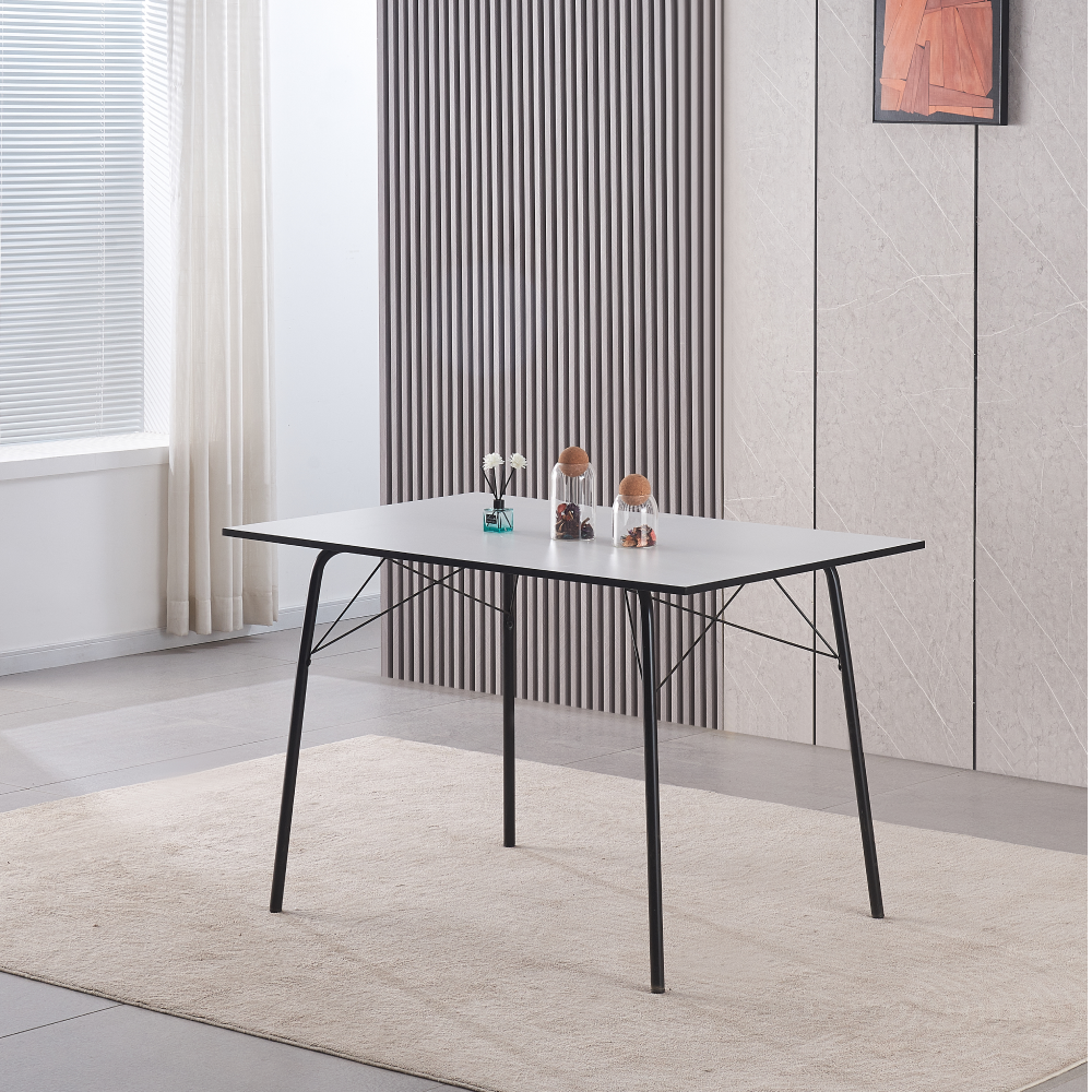 Étkezőasztal, fehér/fekete, 120x75x75 cm, NALAK TYP 2 Étkezőasztal, fehér/fekete, 120x75x75 cm, NALAK TYP 2