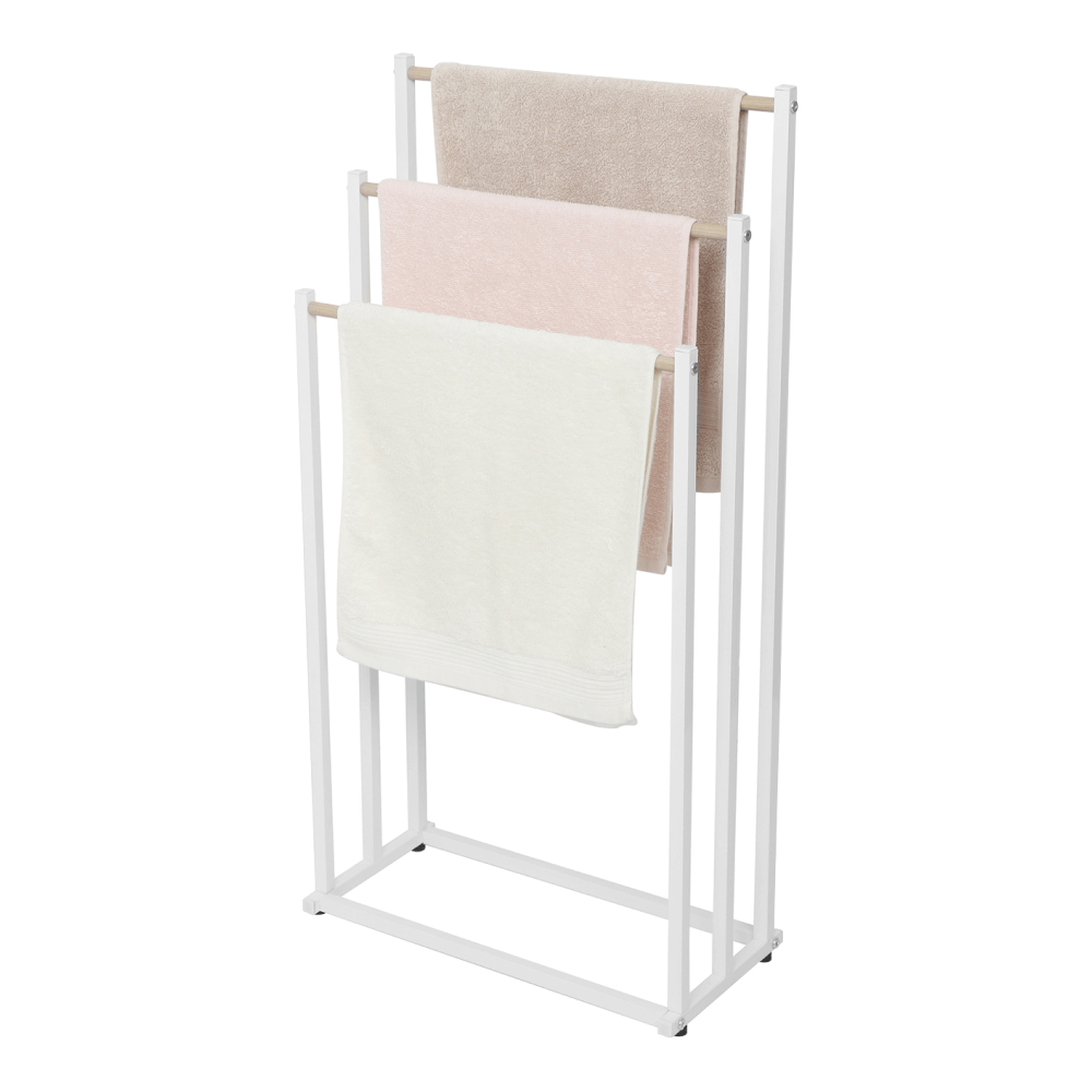 Törölközőtartó állvány, fehér, POLDO