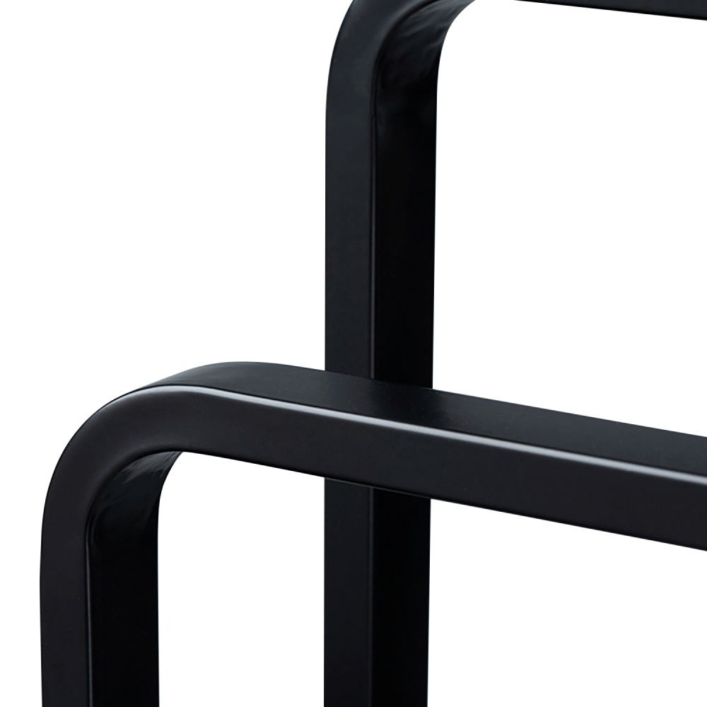 Törölközőtartó, fekete fém/bambusz, LABAV Törölközőtartó, fekete fém/bambusz, LABAV