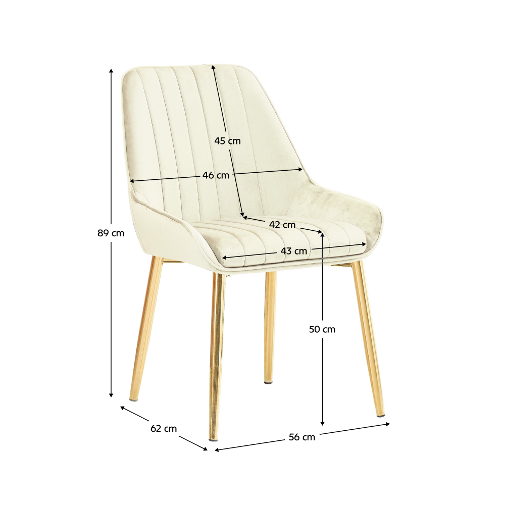 Jedálenská stolička, béžová Velvet látka/gold chróm-zlatý, PERLIA