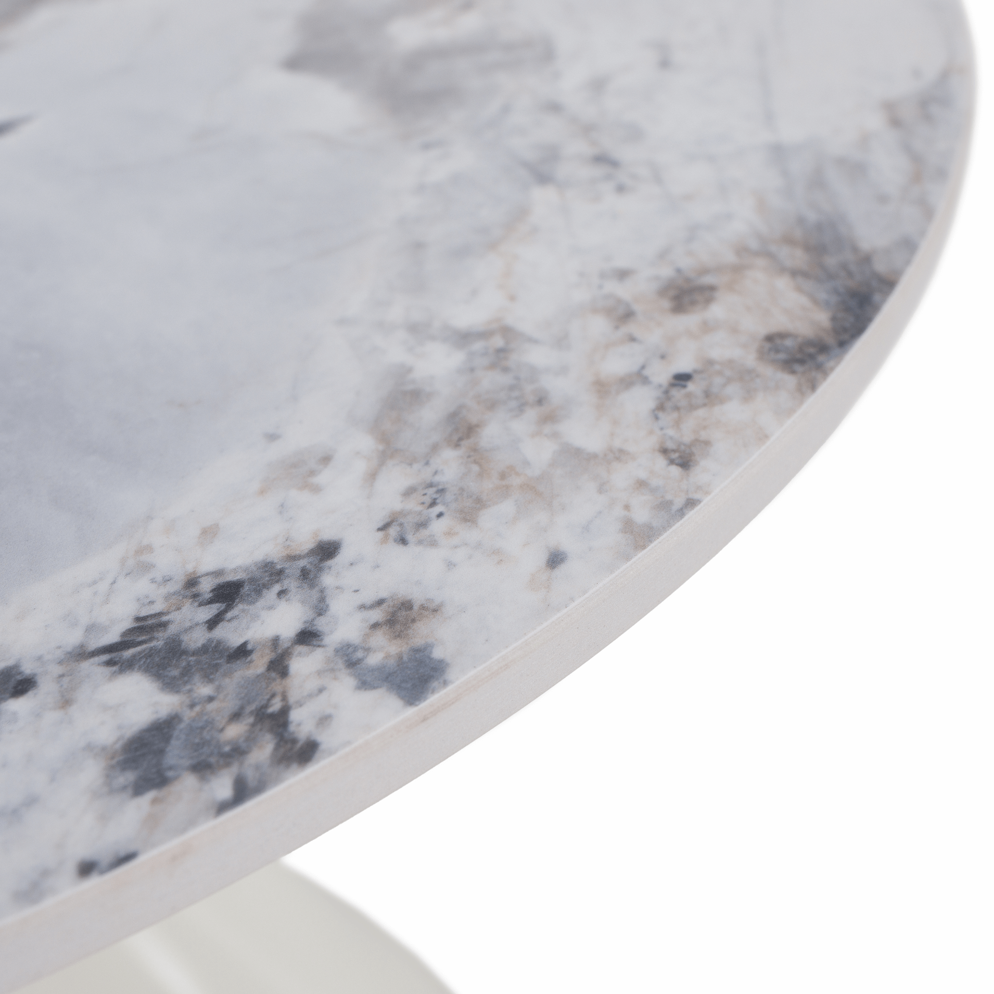 Dohányzóasztalok, 2 db-os szett, fehér márvány/fehér/arany, acél, MABUZ Dohányzóasztalok, 2 db-os szett, fehér márvány/fehér/arany, acél, MABUZ