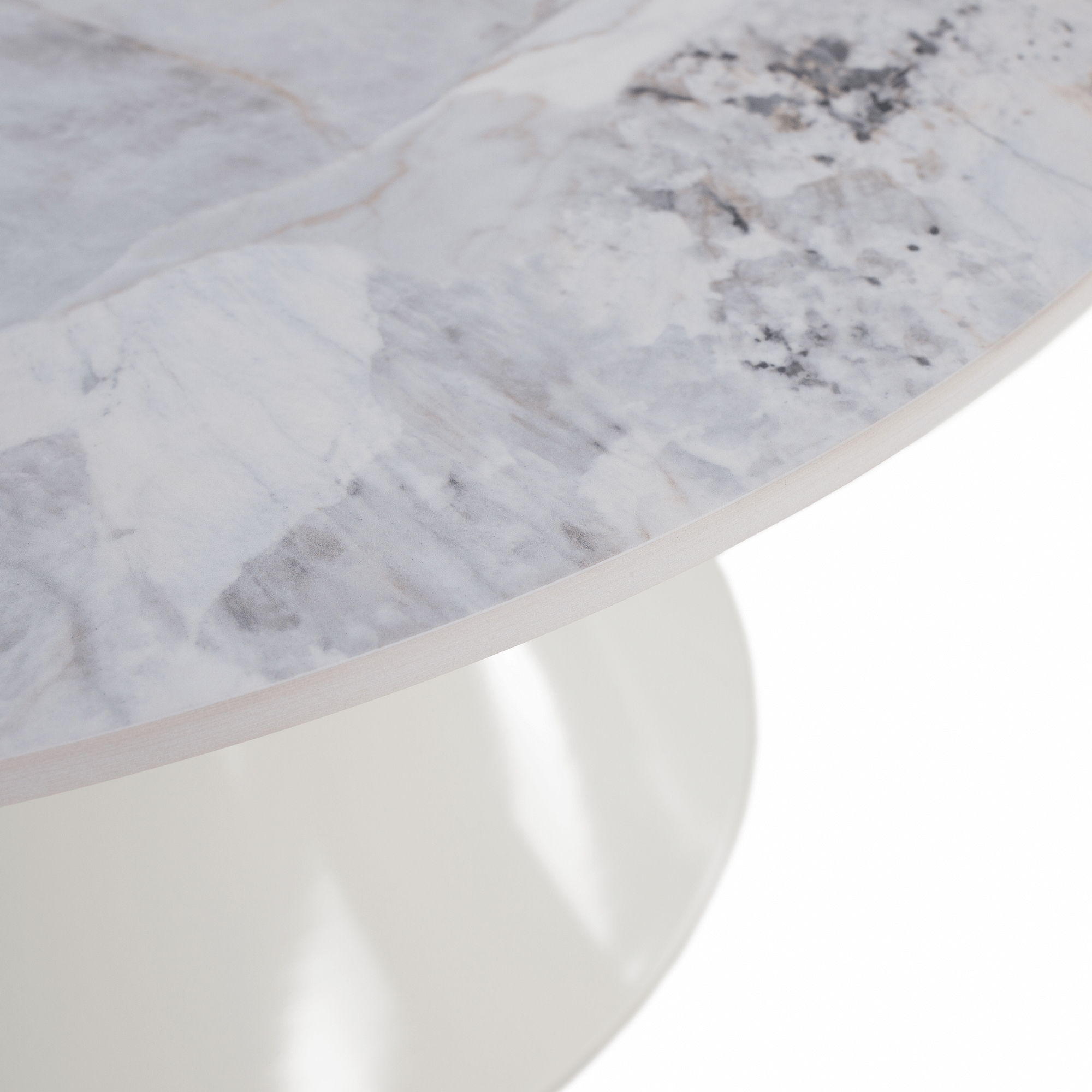 Dohányzóasztalok, 2 db-os szett, fehér márvány/fehér/arany, acél, MABUZ Dohányzóasztalok, 2 db-os szett, fehér márvány/fehér/arany, acél, MABUZ