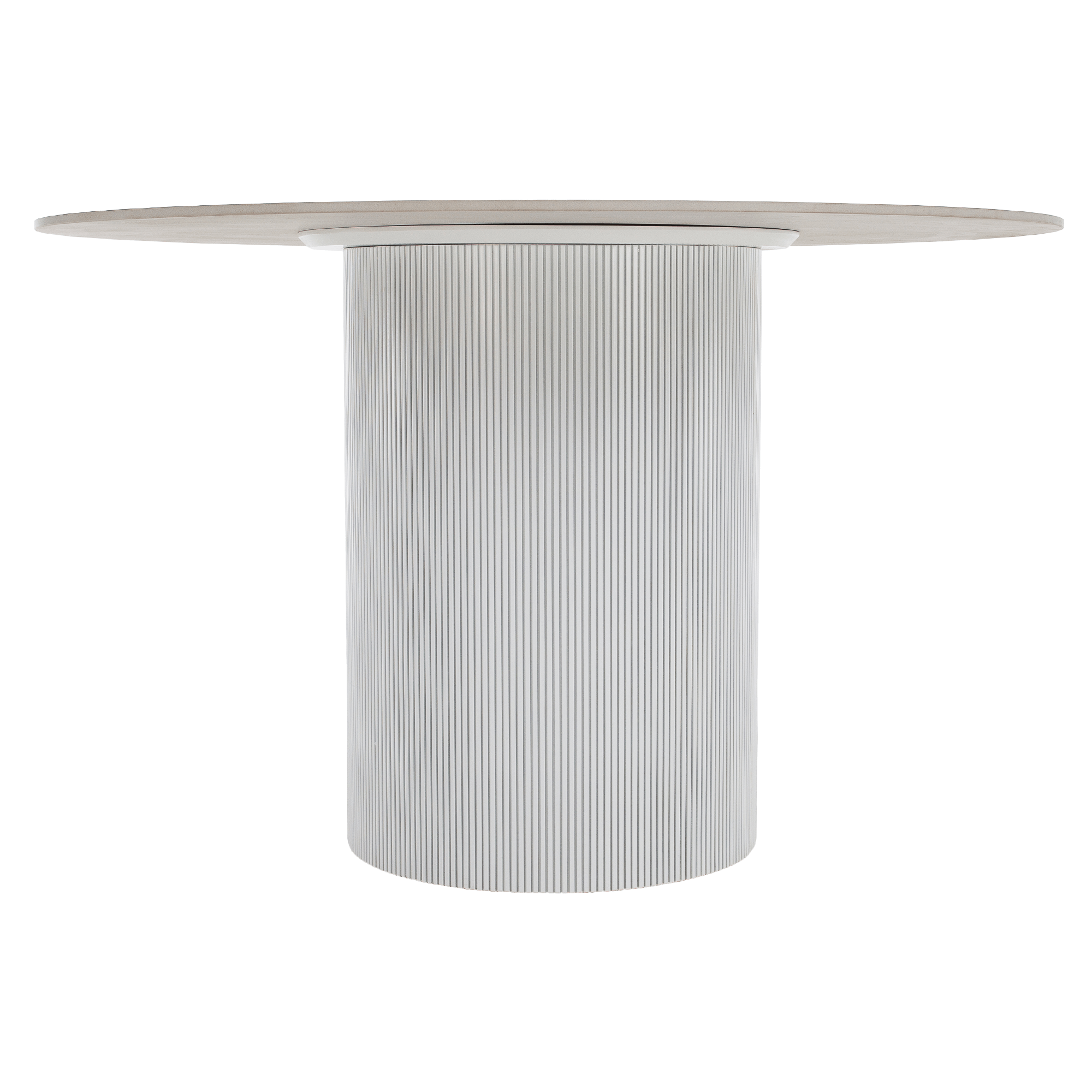 Jedálenský stôl, biely mramor/MDF, priemer 120 cm, MAHIR TYP 1