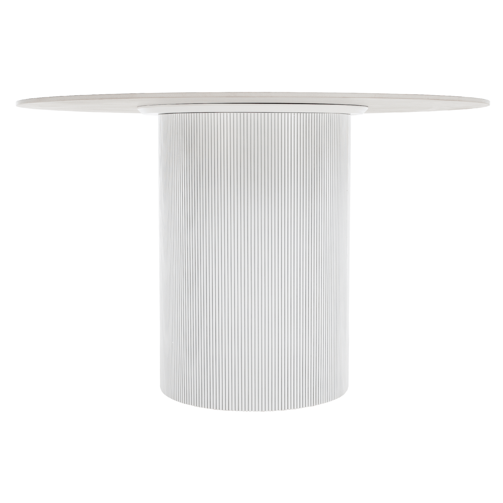 Étkezőasztal, fehér márvány/MDF, átmérő 120 cm, MAHIR TYP 1