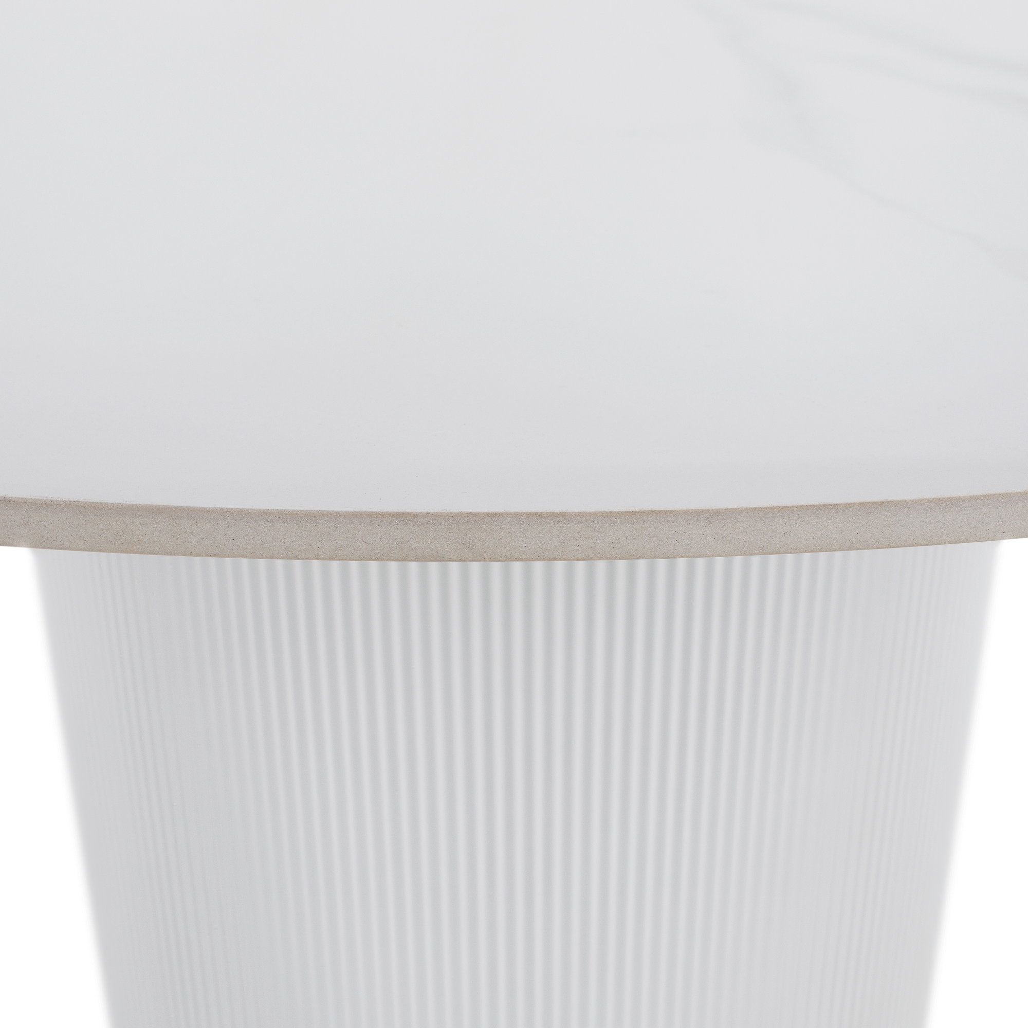 Jedálenský stôl, biely mramor/MDF, priemer 120 cm, MAHIR TYP 1