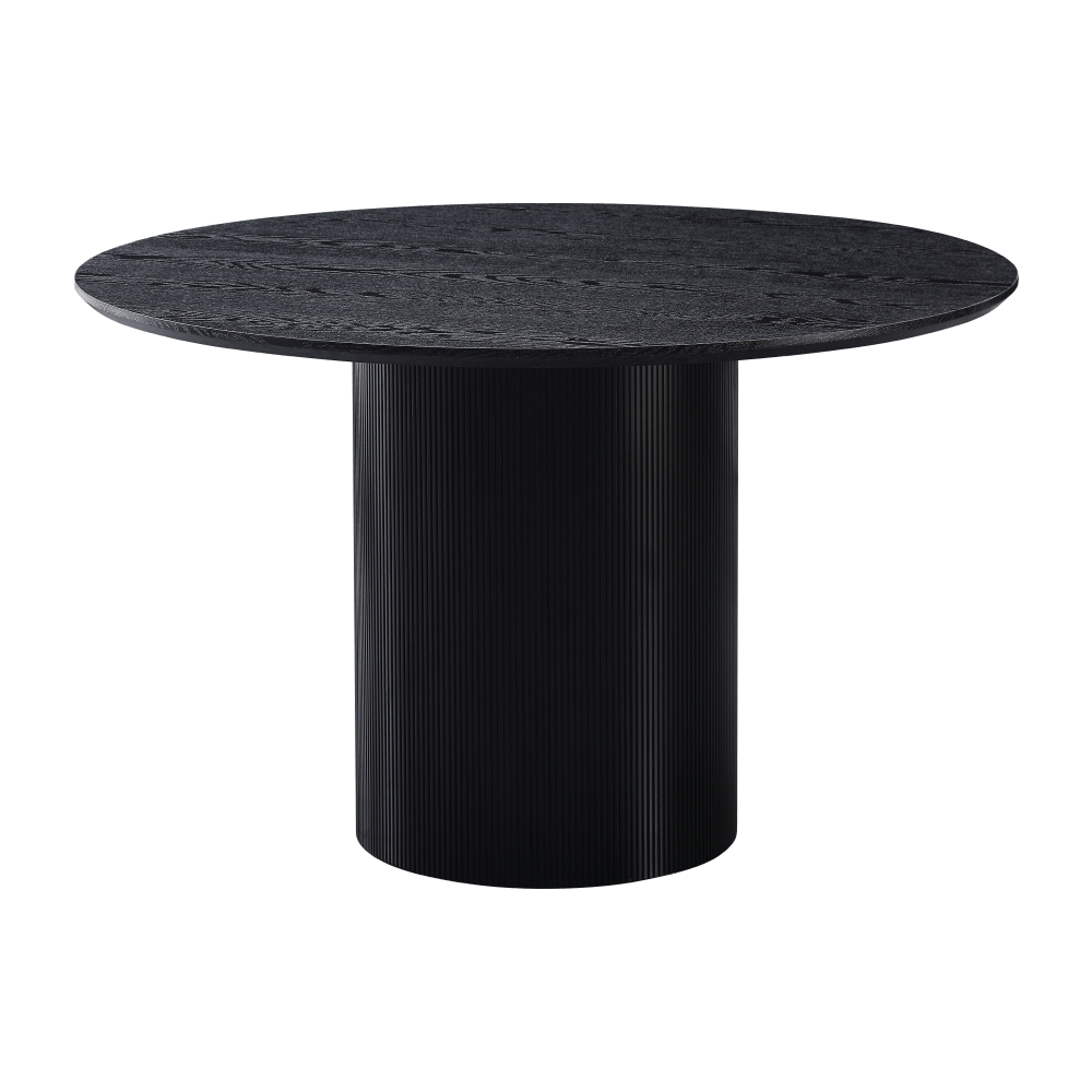 Étkezőasztal, fekete, átmérő 120 cm, mahir typ 2