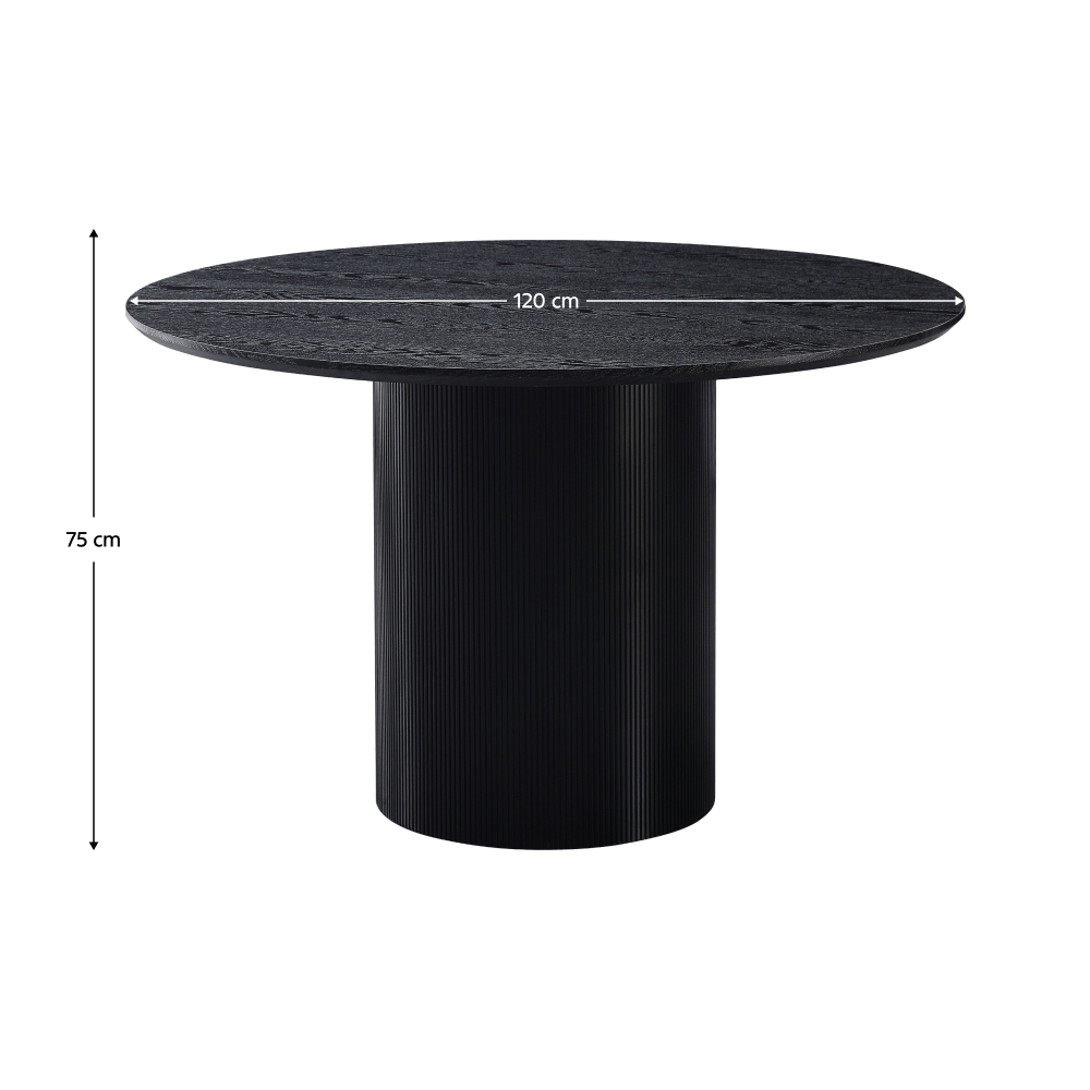 Jídelní stůl, černá, průměr 120 cm, MAHIR TYP 2
