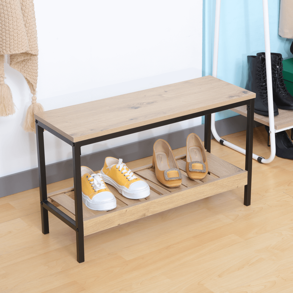 Cipőtartó, tölgy/fekete, REST Cipőtartó, tölgy/fekete, REST