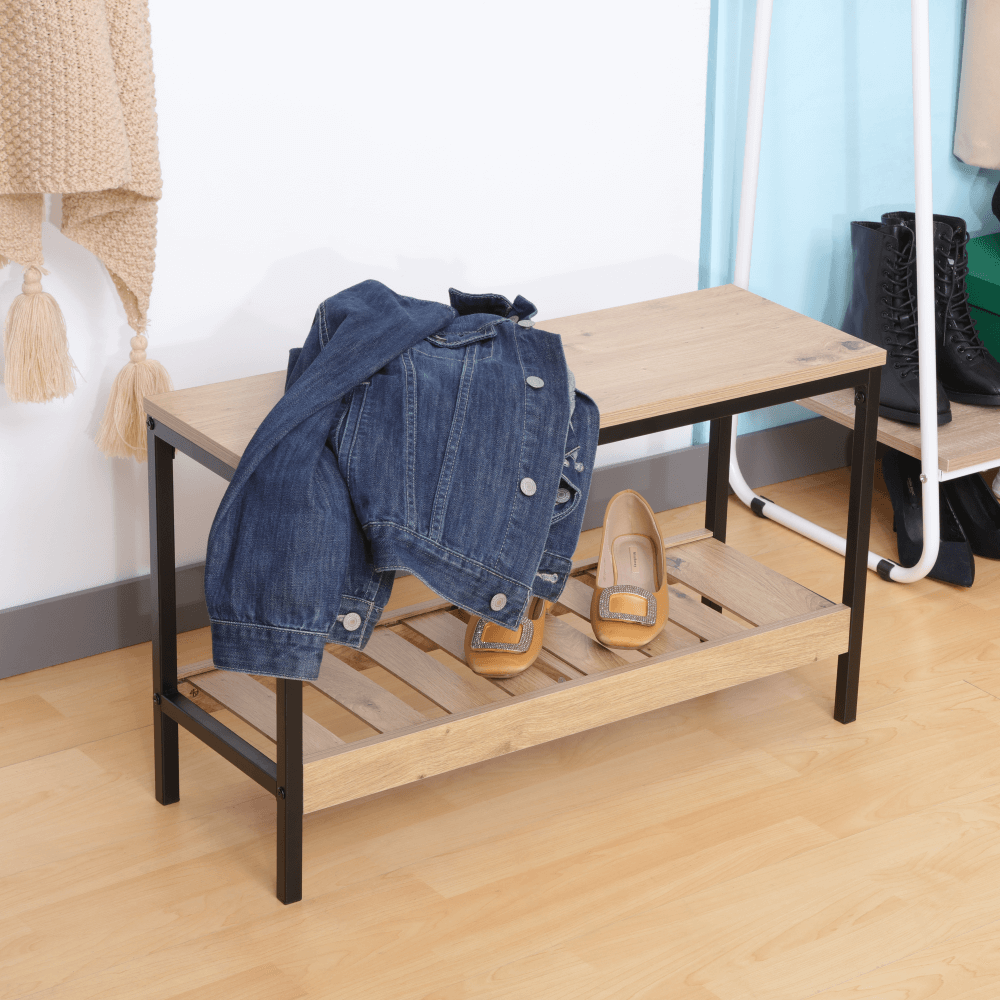 Cipőtartó, tölgy/fekete, REST Cipőtartó, tölgy/fekete, REST