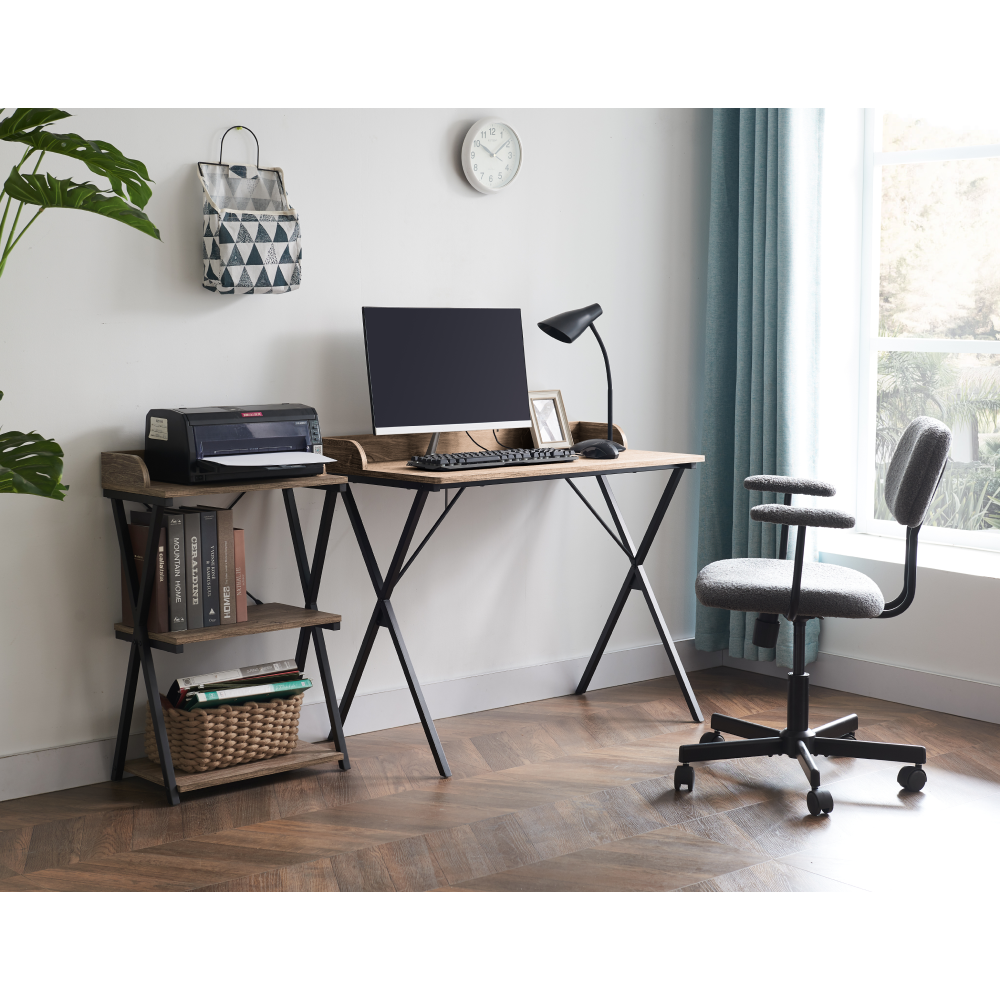 Számítógépasztal, tölgy/fekete, OFIS Számítógépasztal, tölgy/fekete, OFIS