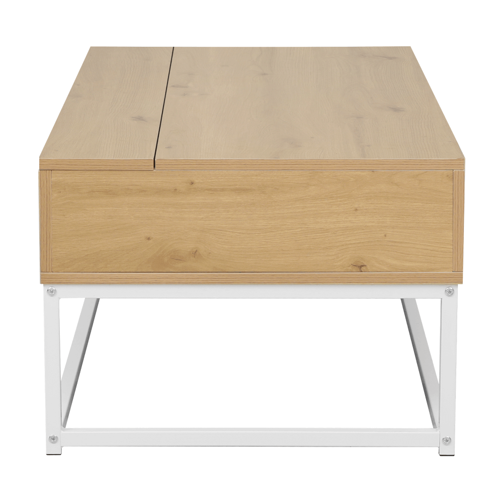 Dohányzóasztal, tölgy/fehér, LIVINA