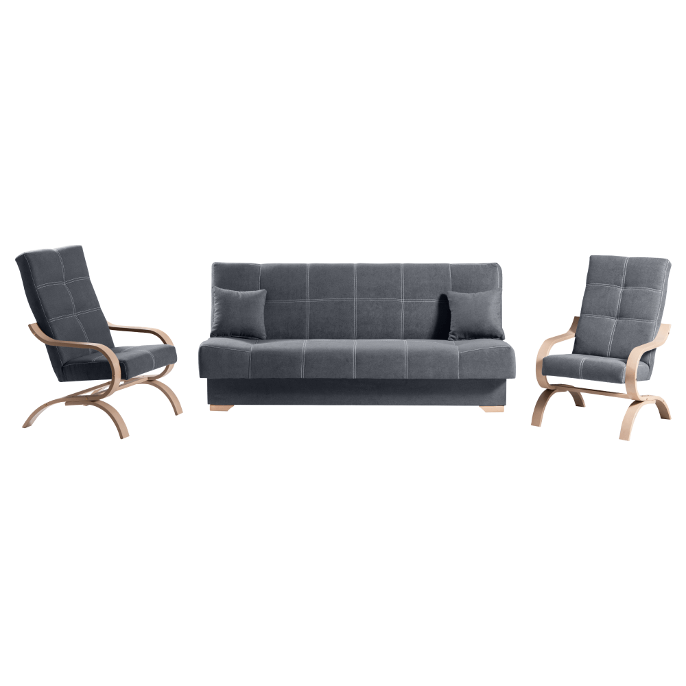 Fotel, szürke/bükk, GINY