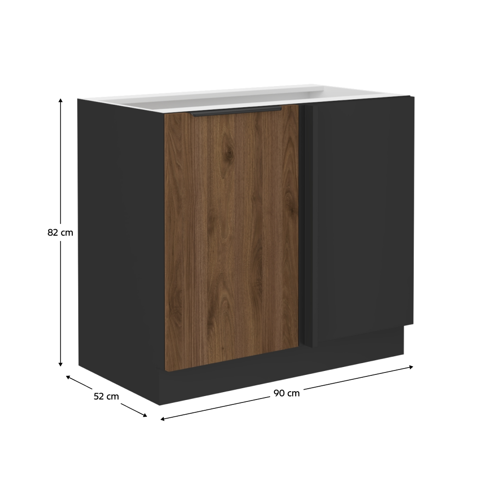 Spodná skrinka, orech okapi/čierna, MENZO 105 ND 1F BB