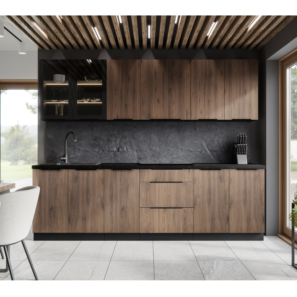 Ajtó mosogatógéphez, okapi dió/fekete, MENZO ZM 570x446