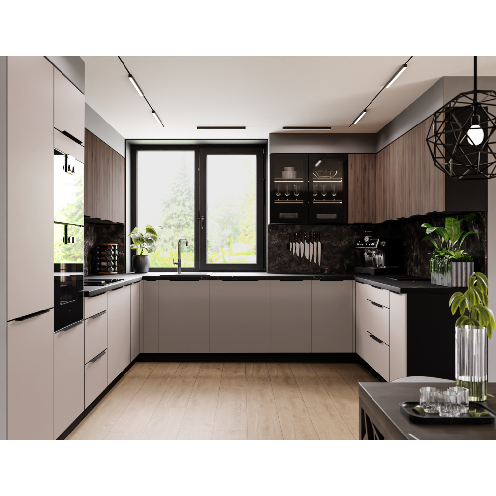 Ajtó mosogatógéphez, okapi dió/fekete, MENZO ZM 570x446