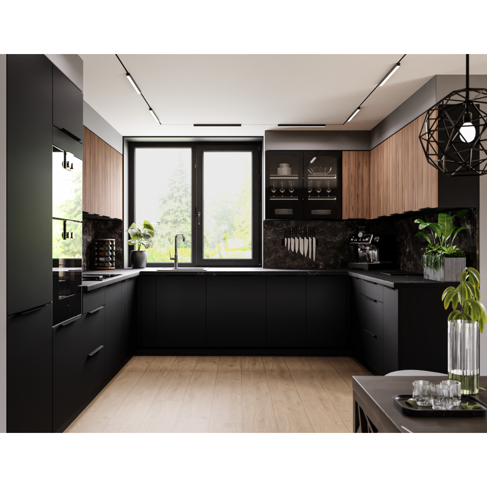 Ajtó mosogatógéphez, okapi dió/fekete, MENZO ZM 570x446