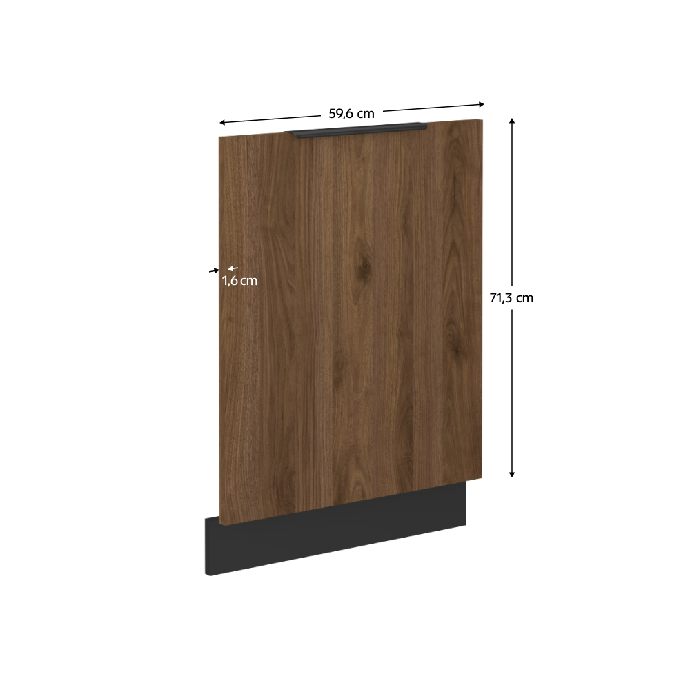 Ajtó mosogatógéphez, okapi dió/fekete, MENZO ZM 713x596