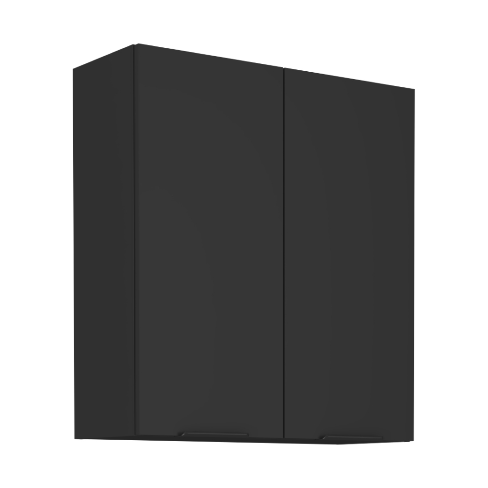 Felső szekrény, fekete, siber 80 g-90 2f