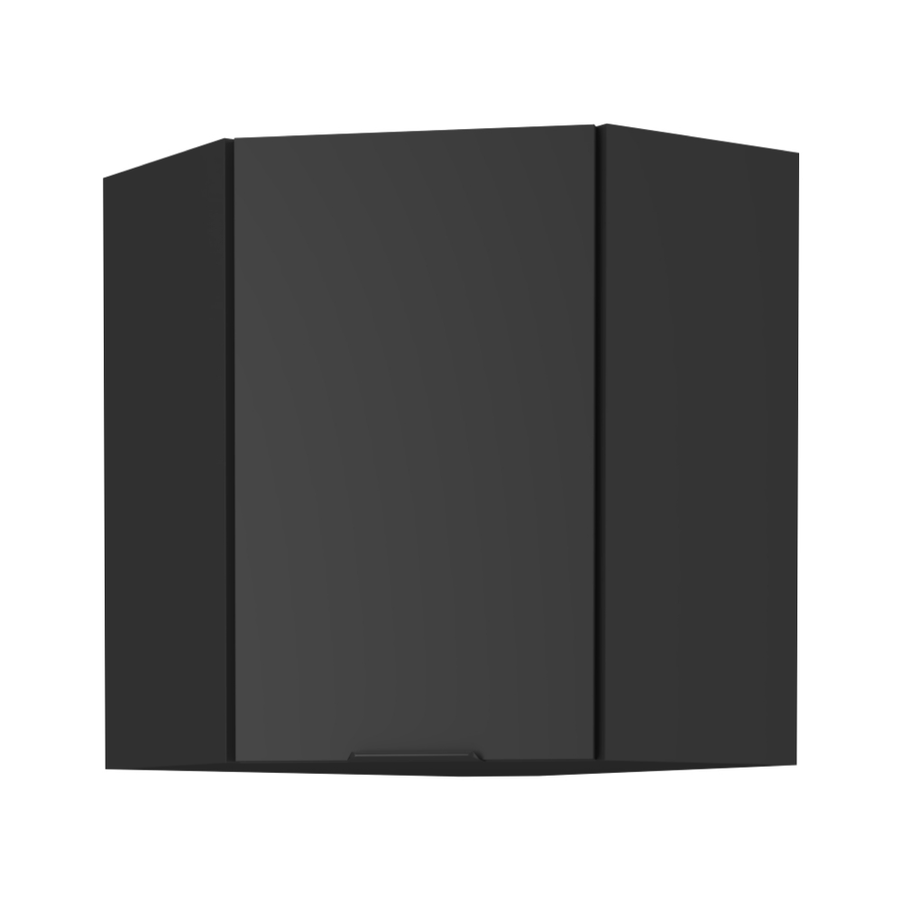 Felső sarokszekrény fekete, siber 60x60 gn-72 1f