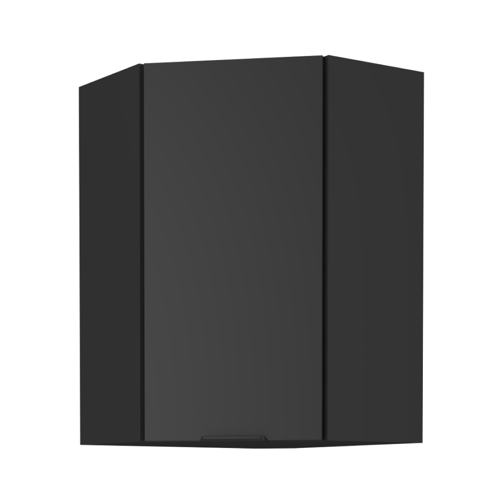 Horná rohová skrinka, čierna, SIBER 60x60 GN-90 1F