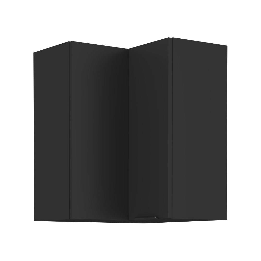 Horná rohová skrinka, čierna, SIBER 60x60 GN-72 2F