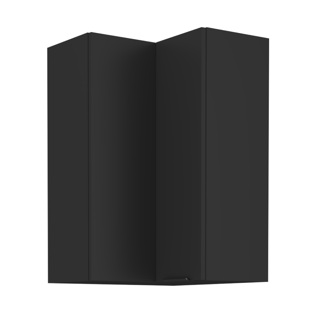 Felső sarokszekrény fekete, siber 60x60 gn-90 2f