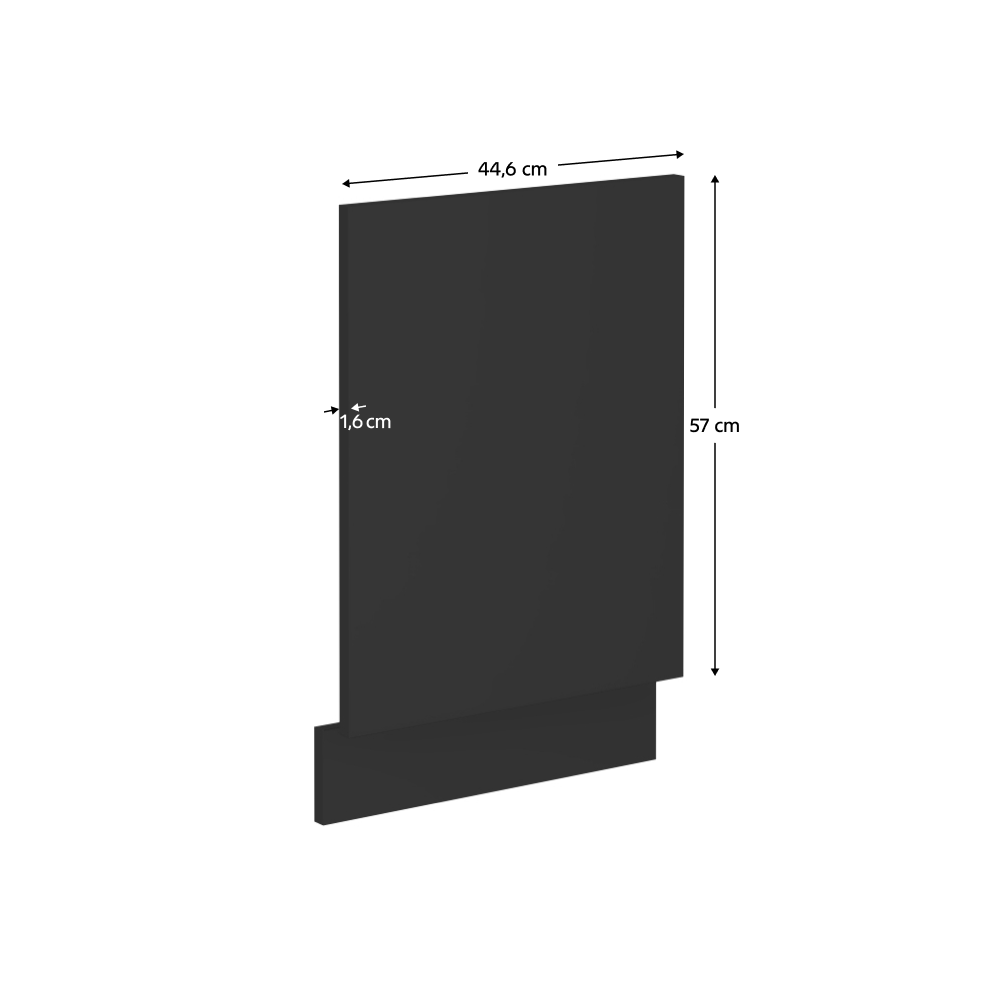 Ajtó mosogatógéphez, fekete, SIBER ZM 570x446