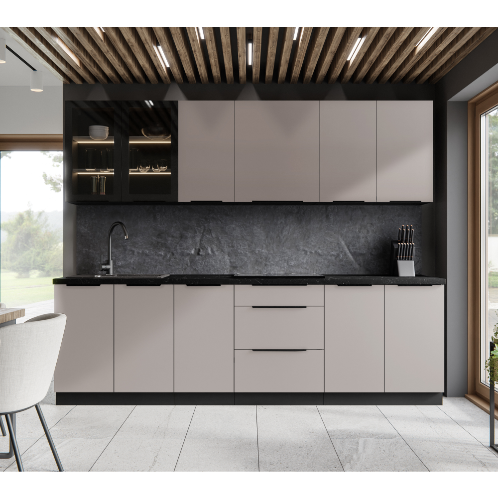 Alsó szekrény, kasmír/fekete, ARAKA 60 D GAZ BB