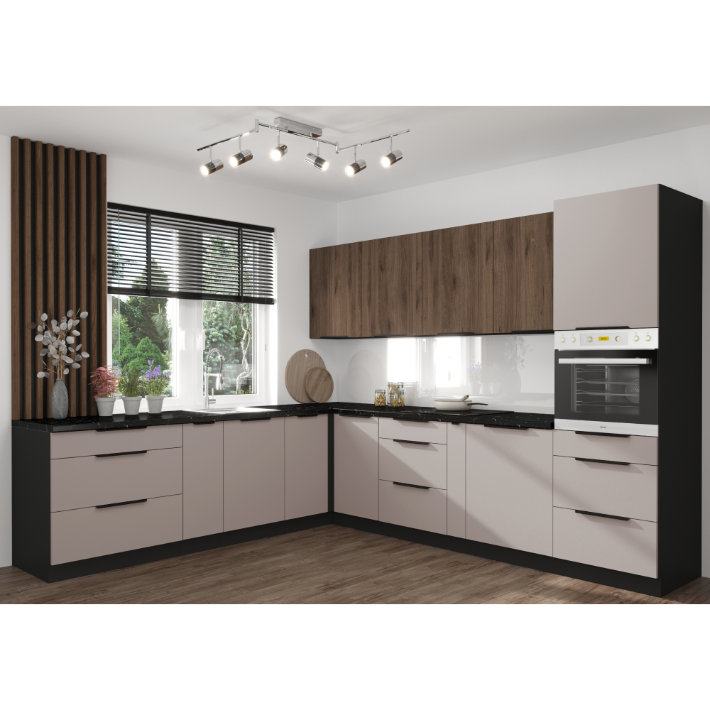 Alsó szekrény, kasmír/fekete, ARAKA 60 D GAZ BB