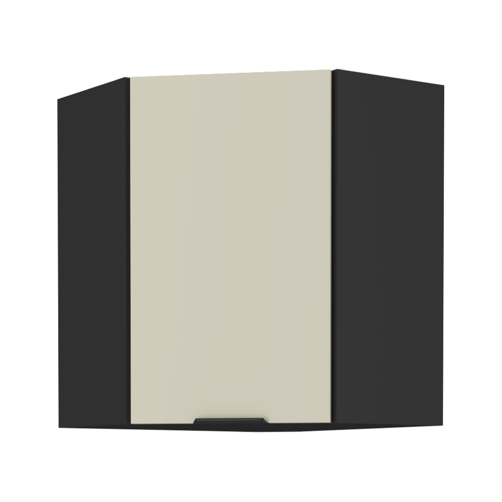 Horná rohová skrinka, cashmere/čierna, ARAKA 60x60 GN-72 1F