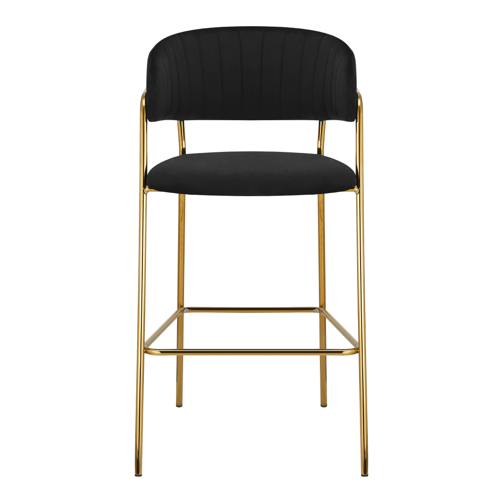 Dizajnová barová stolička, čierna Velvet látka/gold chróm zlatý, DASMIN TYP 2