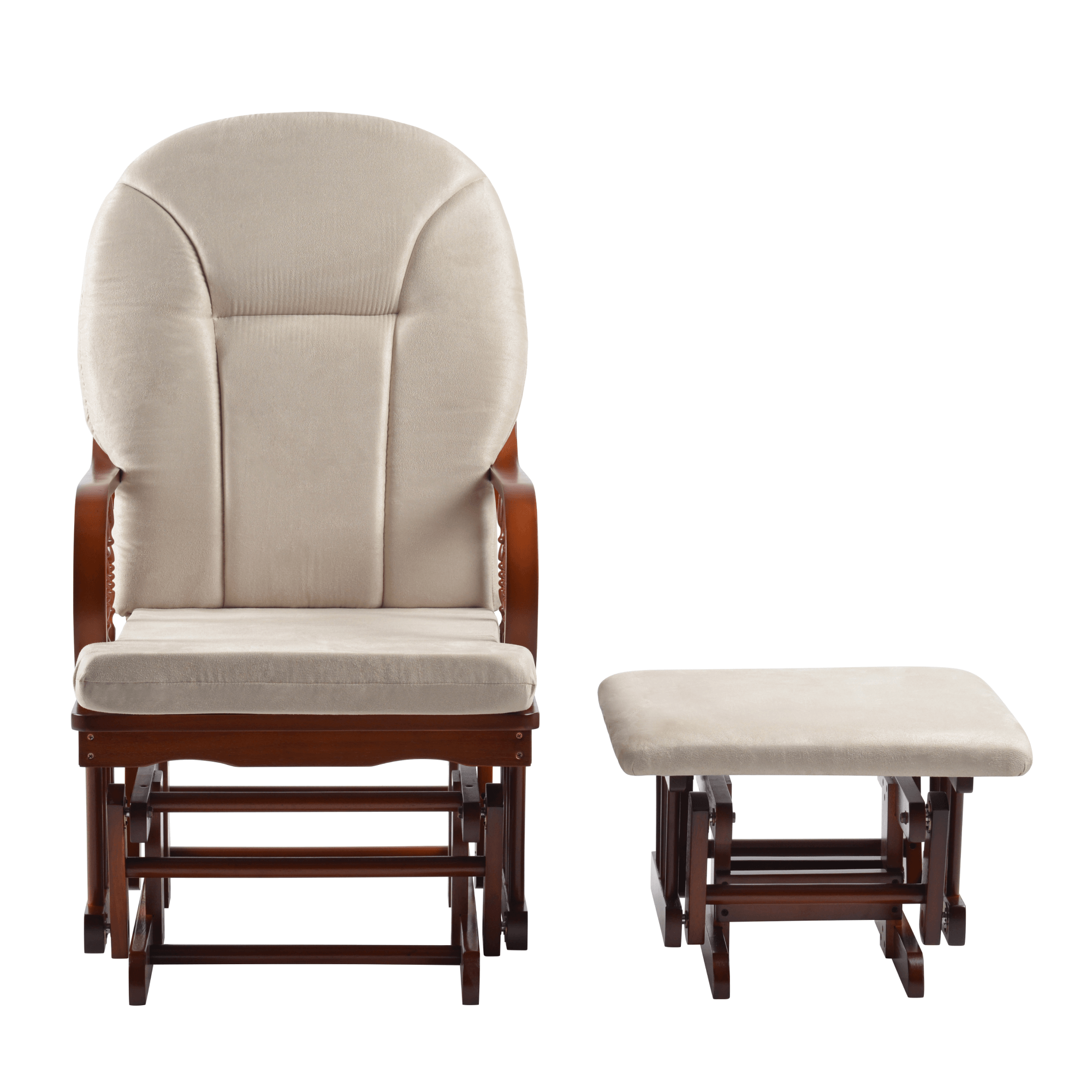 Hintaszék lábtartóval, dió/bézs, TALMAN