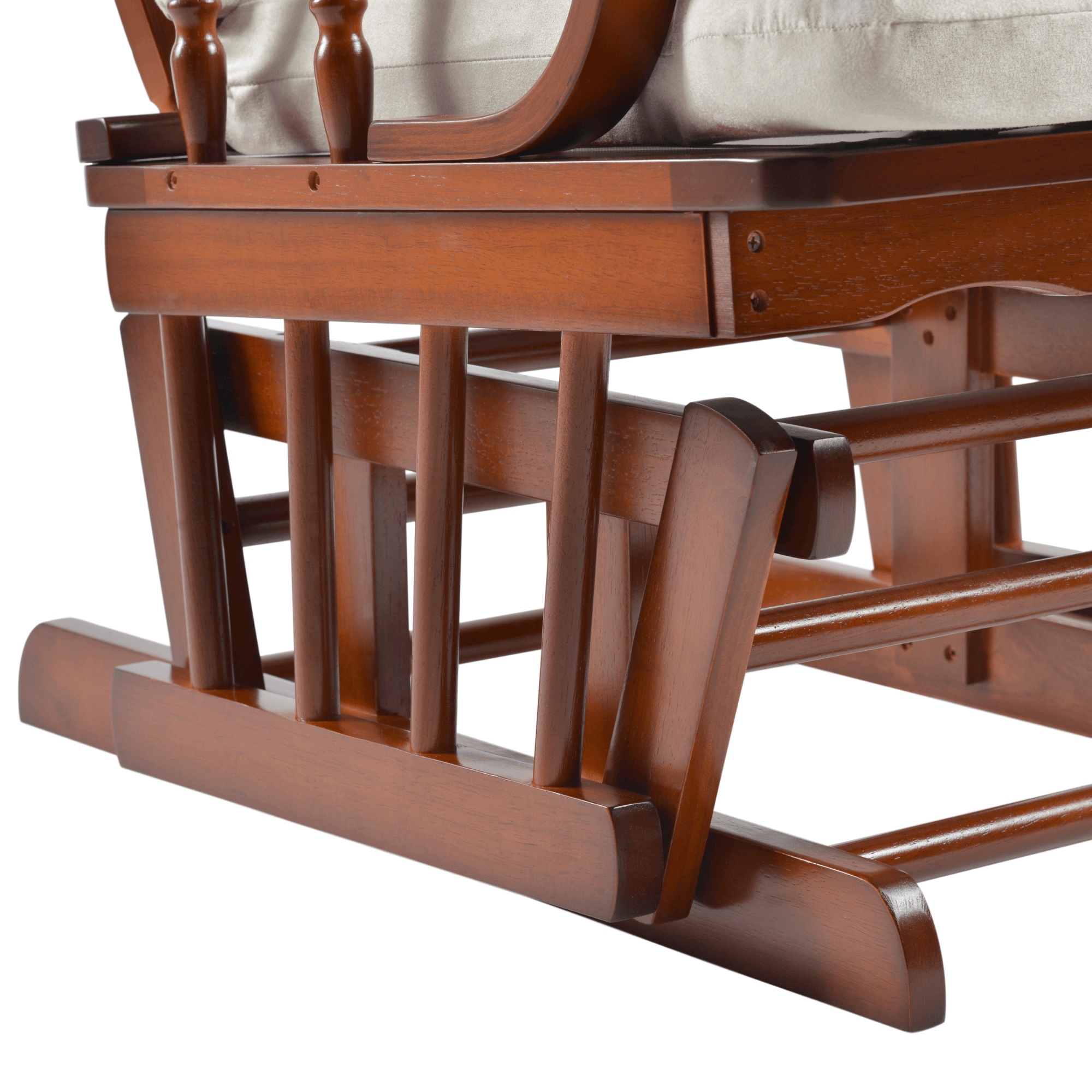 Hintaszék lábtartóval, dió/bézs, TALMAN