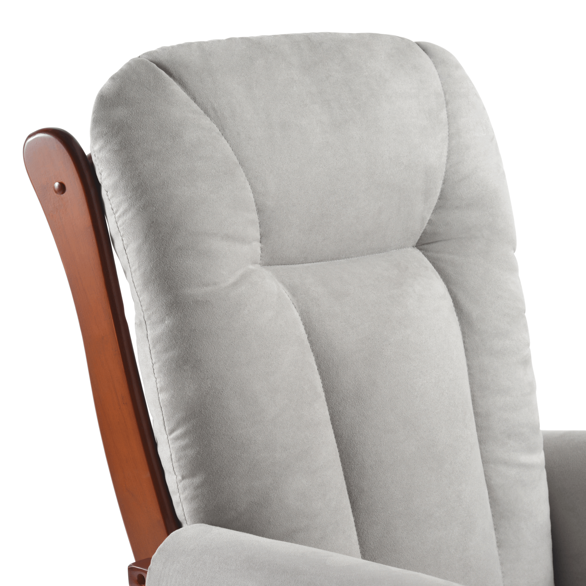 Hintaszék lábtartóval, dió/szürke, SAFORD