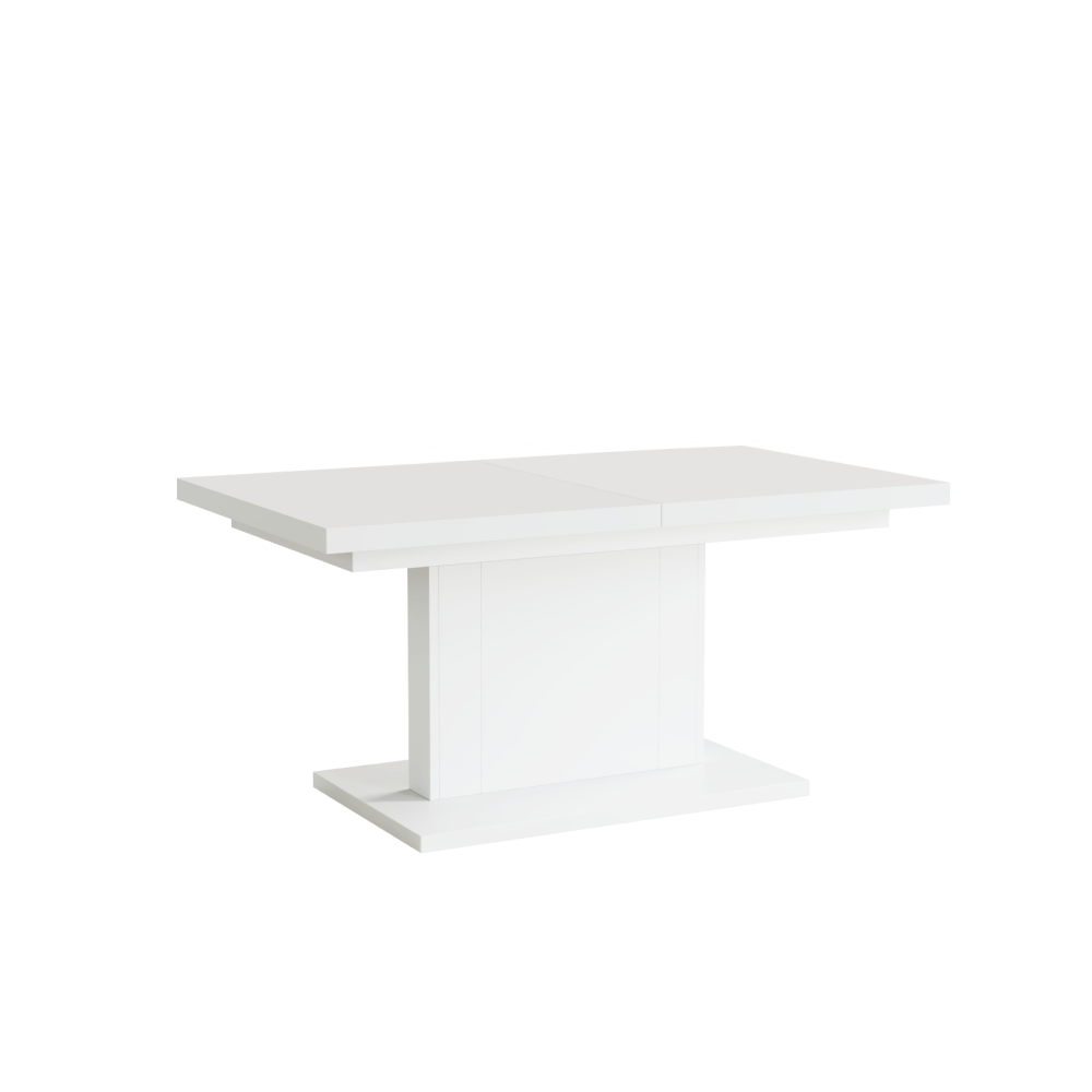 Jedálenský/konferenčný rozkladací stôl, biela matná, 120-180x70 cm, OLION