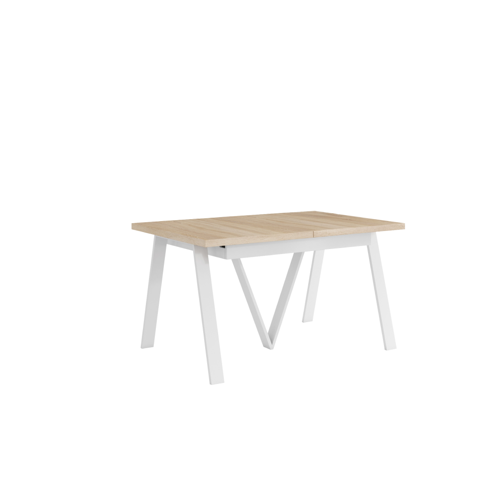 Jedálenský rozkladací stôl, dub sonoma/biela, 140-290x90 cm, AVENY