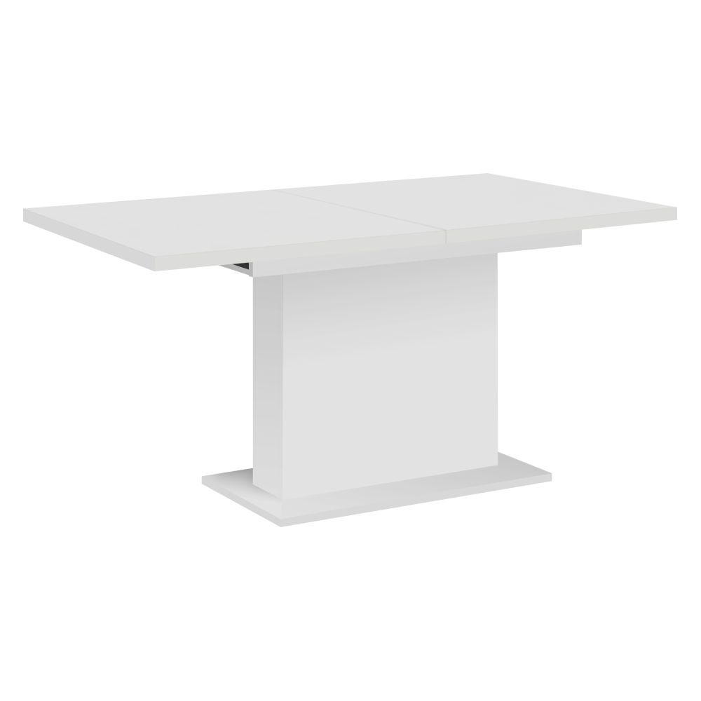 Kihúzható étkezőasztal, fehér, 160-200x90 cm, boba