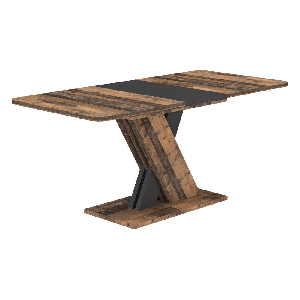 Jídelní rozkládací stůl, old style dark/matera, 140-180x85 cm, EXIL