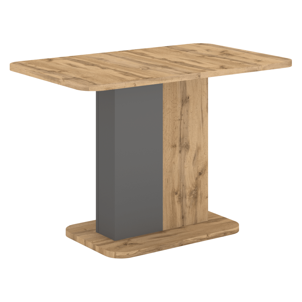 Kihúzható étkezőasztal, wotan tölgy/antracit, 110-145x68,6 cm, NETOX