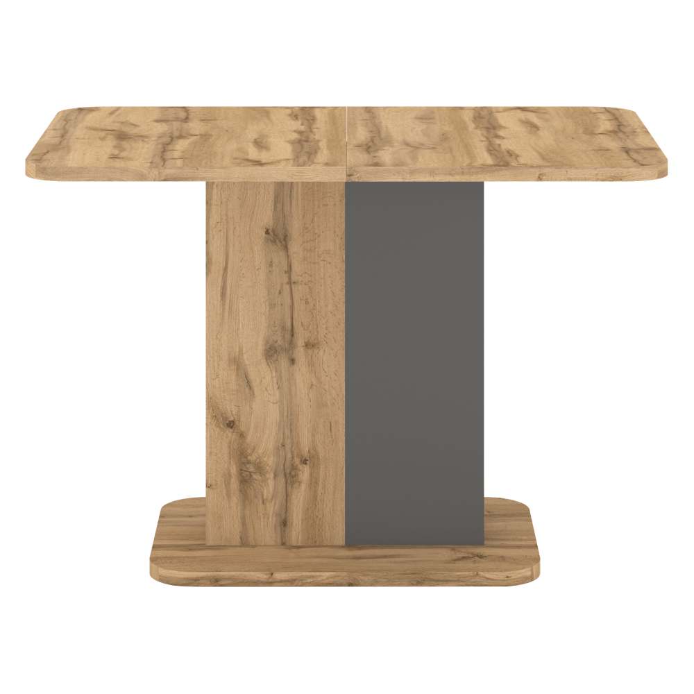 Jídelní rozkládací stůl, dub wotan/antracit, 110-145x68,6 cm, NETOX