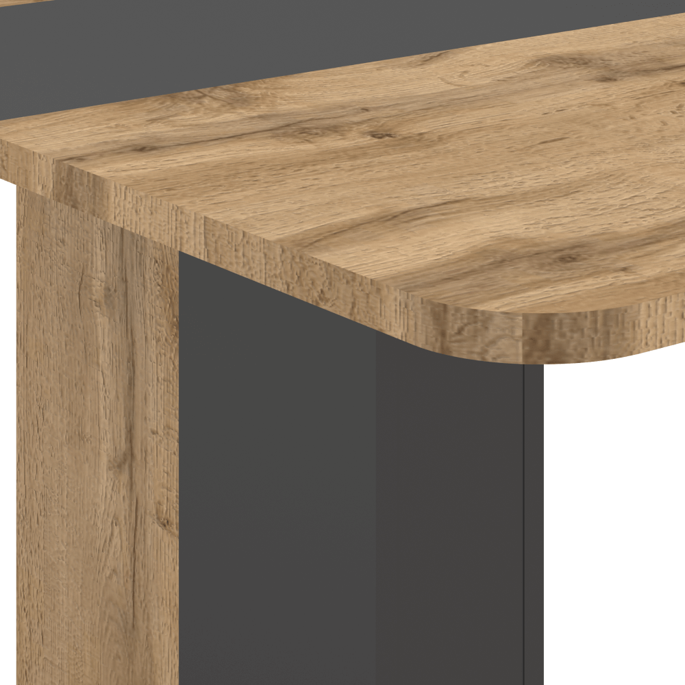 Jídelní rozkládací stůl, dub wotan/antracit, 110-145x68,6 cm, NETOX