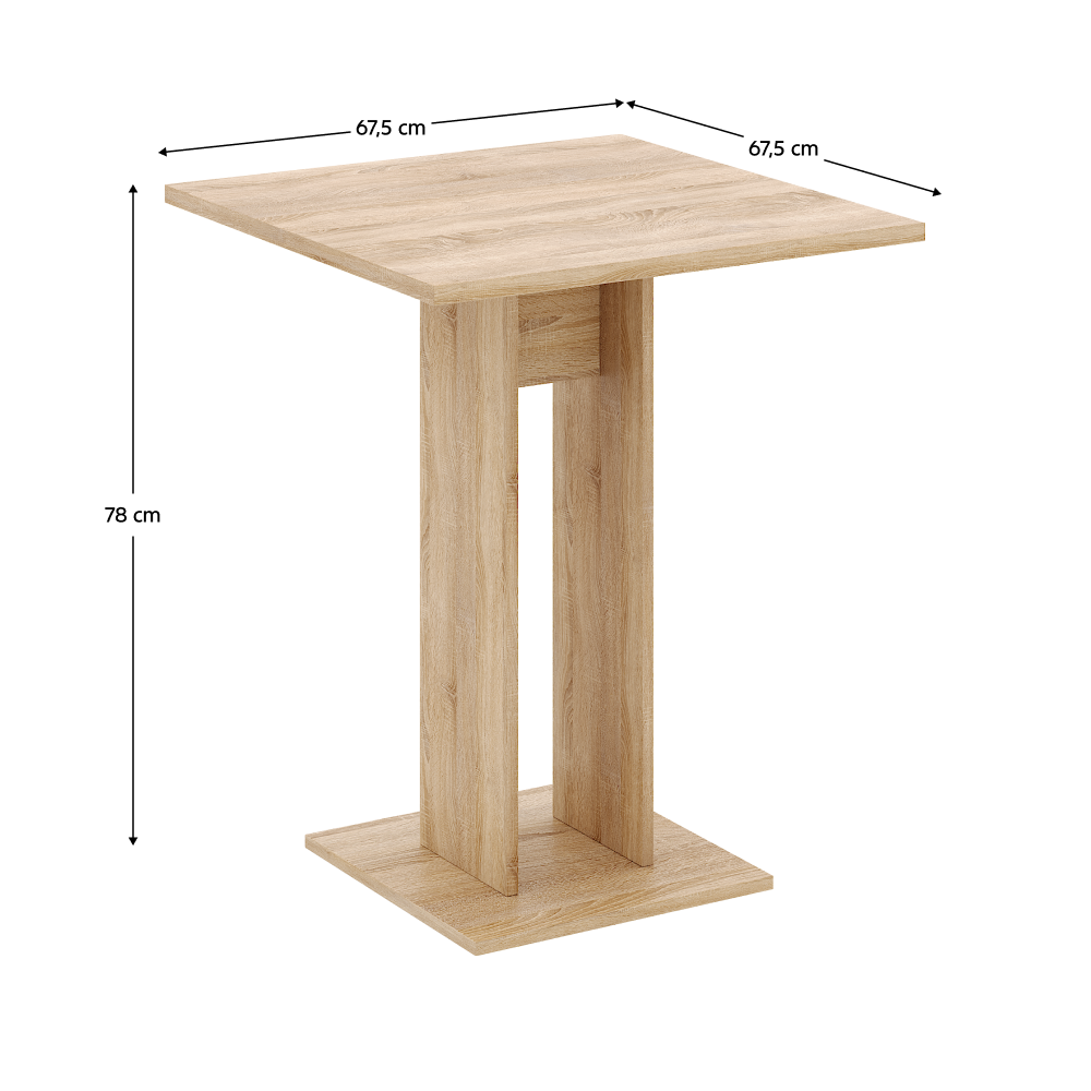 Jídelní stůl, dub sonoma, 67,5x67,5 cm, EVERET