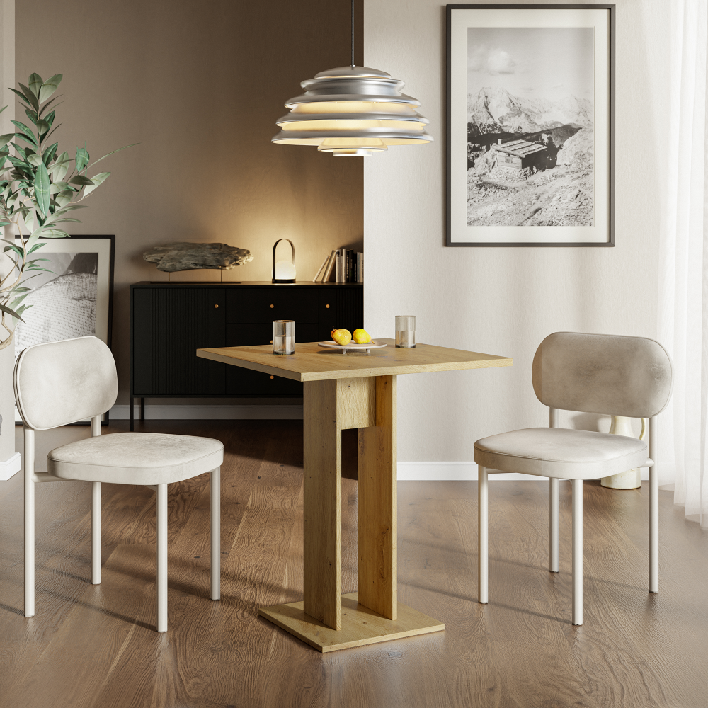 Étkezőasztal, artisan tölgy, 67,5x67,5 cm, EVERET Étkezőasztal, artisan tölgy, 67,5x67,5 cm, EVERET