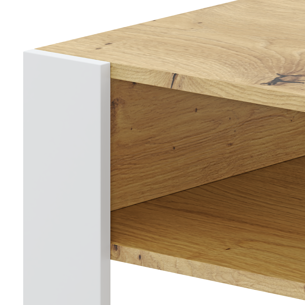 Dohányzóasztal, artisan tölgy/fehér, CARA 1 Dohányzóasztal, artisan tölgy/fehér, CARA 1